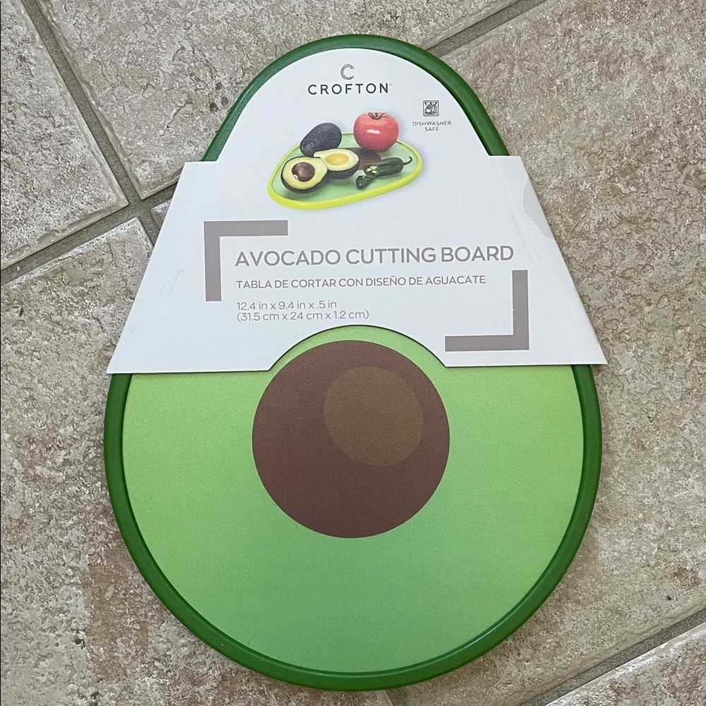 Crofton Avocado Fruit Shape Double Sided Large Surface Cutting Chopping Board
